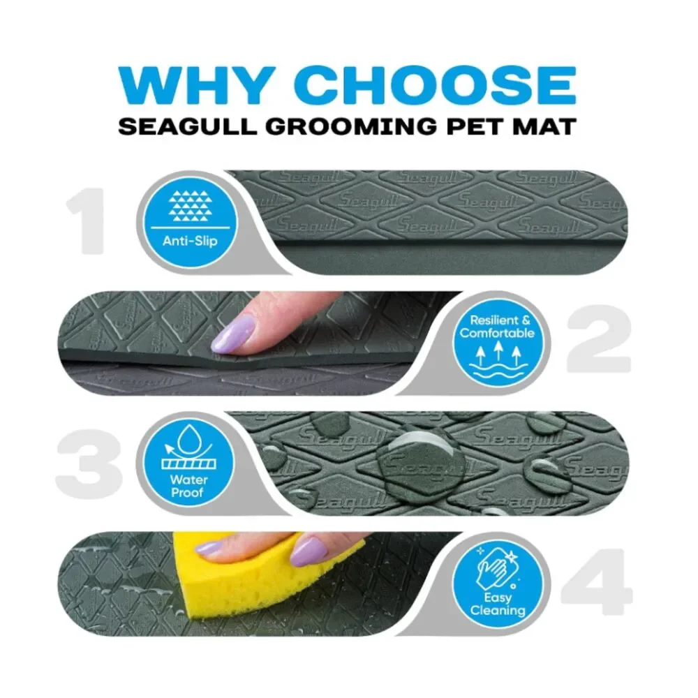 NEW - Seagull Pet Grooming Table Mat 23x15.5 Waterproof Non Slip Dog Cat Pad
